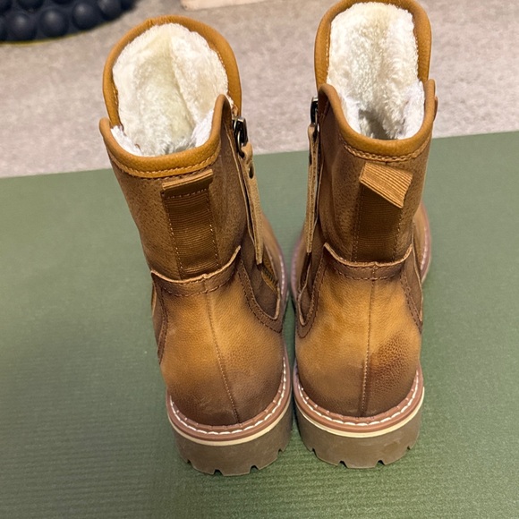 Spring Step Jovany Leather Booties EU 40 US 9 Tan Fur Lined Dual Zip Lug Sole - Picture 6 of 11